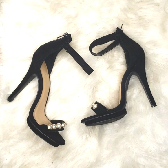 Wild Diva Lounge Retro Pearl embellished strap High Heel Stiletto Sandal 5.5 - Picture 12 of 14